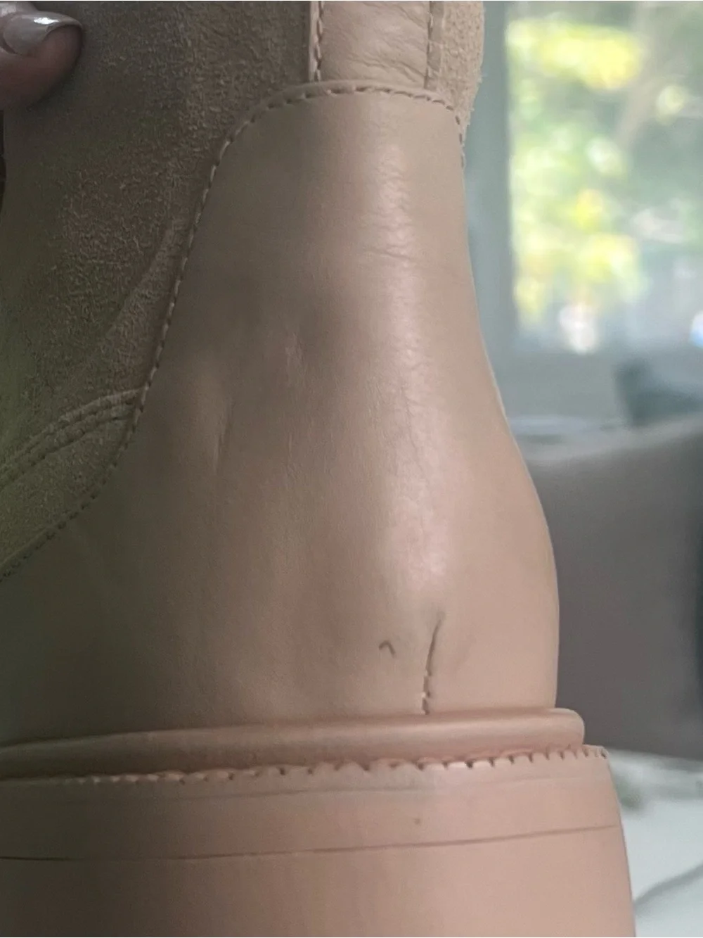 Sam Edelman Taupe Zip-Front Chunky Ankle Boots